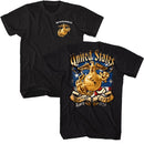 MARINES USMC ENLISTED AND FLAG S ***F&B*** T-Shirt in Black