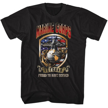 MARINES PROUD TO HAVE SERVED S T-Shirt in Black