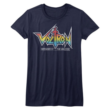 VOLTRON RAINBOW LOGO LADIES S T-Shirt in NAVY