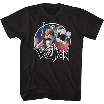 VOLTRON CIRCLE ROBOT SKETCH S T-Shirt in Black