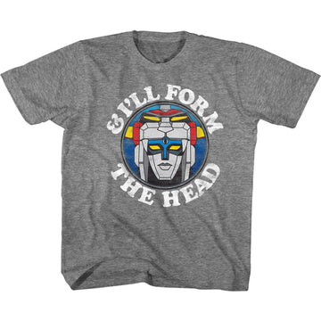 VOLTRON FORM THE HEAD TODDLER 2T T-Shirt in Graphite Heather