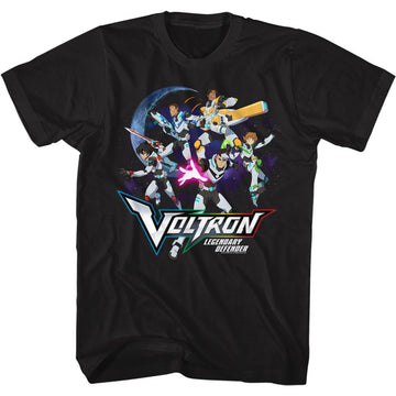 VOLTRON DEFENDER GROUP IN SPACE S T-Shirt in Black