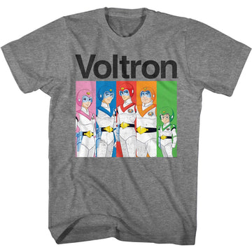 VOLTRON AND COLOR BLOCKS S T-Shirt in Graphite Heather