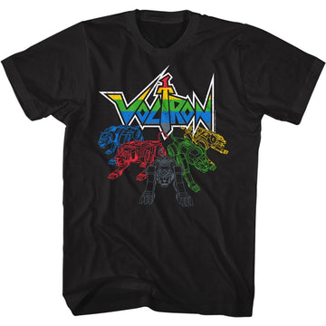 VOLTRON CATS AND LOGO S T-Shirt in Black