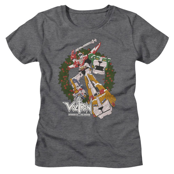 VOLTRON CHRISTMAS WREATH LADIES S T-Shirt in DEEP Heather