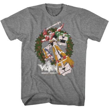 VOLTRON CHRISTMAS WREATH S T-Shirt in Graphite Heather