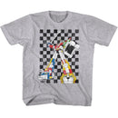 VOLTRON 80S CHECKERBOARD YOUTH XS 5 6 T-Shirt in GRAY Heather