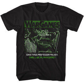 WARGAMES GREETINGS PROFESSOR S T-Shirt in Black