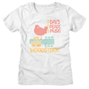WOODSTOCK 3 DAYS OF PEACE LADIES S T-Shirt in White