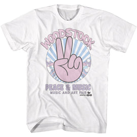 WOODSTOCK PEACE SIGN S T-Shirt in White
