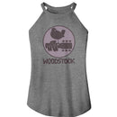 WOODSTOCK LOGO LADIES SLEEVELESS ROCKER TANK S T-Shirt in GRAY Frost