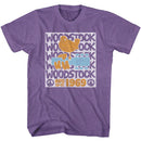 WOODSTOCK STACKED S T-Shirt in Purple Heather