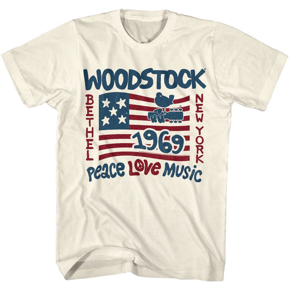 WOODSTOCK BETHEL NY S T-Shirt in Natural