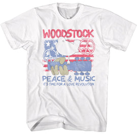 WOODSTOCK PATRIOTIC LOVE REVOLUTION S T-Shirt in White