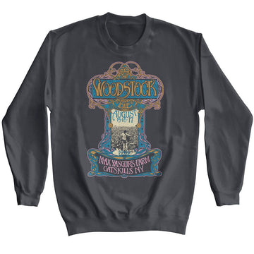 WOODSTOCK NOUVEAU POSTER L/S S T-Shirt in Charcoal