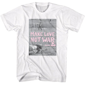 WOODSTOCK MAKE LOVE NOT WAR POSTER S T-Shirt in White