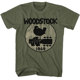 WOODSTOCK BIG LOGO S T-Shirt in Military Green