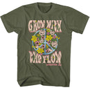 WOODSTOCK GROW WITH THE FLOW S T-Shirt in Military Green
