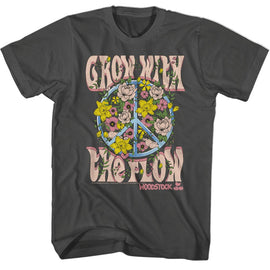 WOODSTOCK GROW WITH THE FLOW S T-Shirt in Smoke