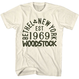 WOODSTOCK WORD STOCK S T-Shirt in Natural