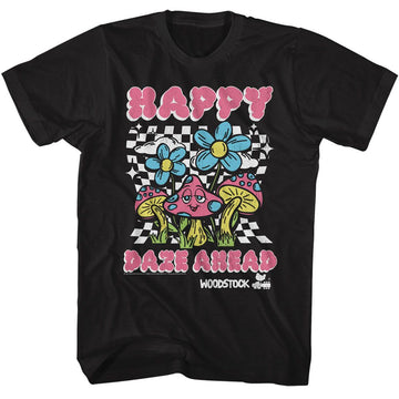 WOODSTOCK HAPPY DAZE AHEAD S T-Shirt in Black