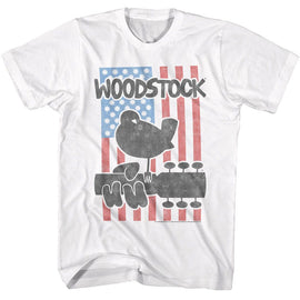 WOODSTOCK FLOWER FLAG S T-Shirt in White