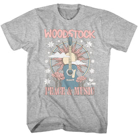 WOODSTOCK GUITAR AND SUN S T-Shirt in GRAY Heather