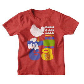 WOODSTOCK MUSIC AND ART FAIR TODDLER 2T T-Shirt in RED Heather