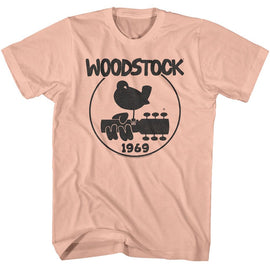 WOODSTOCK LOGO 1969 S T-Shirt in Peach