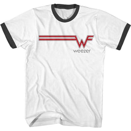 WEEZER W STREAK RINGER S T-Shirt in White/black