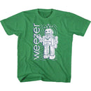 WEEZER ROBOT YOUTH XS 5 6 T-Shirt in Vintage Green