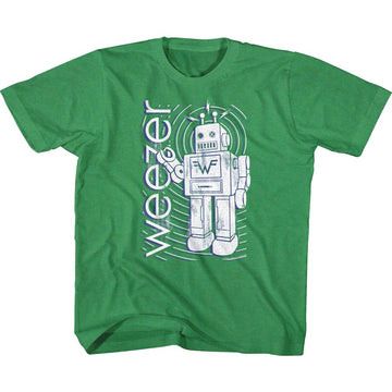 WEEZER ROBOT YOUTH XS 5 6 T-Shirt in Vintage Green