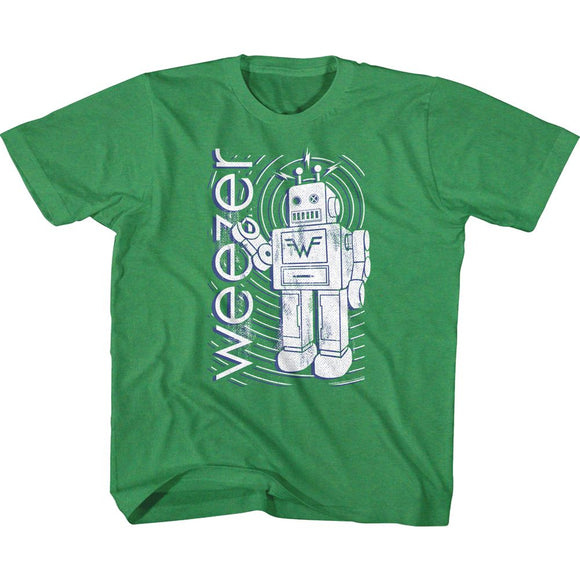 WEEZER ROBOT YOUTH XS 5 6 T-Shirt in Vintage Green