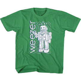 WEEZER ROBOT TODDLER 2T T-Shirt in Vintage Green