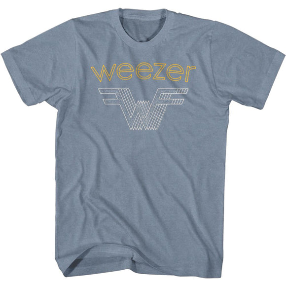 WEEZER STACKED S T-Shirt in Indigo Heather