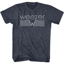 WEEZER CHECKERED S T-Shirt in NAVY Heather