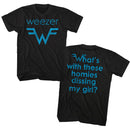 WEEZER BLU LOGO AND LYRICS S ***F&B*** T-Shirt in Black