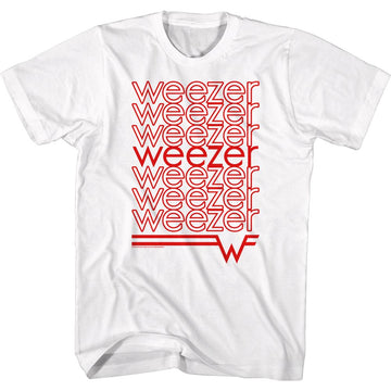WEEZER REPEATING LOGO S T-Shirt in White