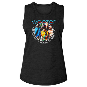 WEEZER EARTHS BEST LADIES SLEEVELESS SLUB S T-Shirt in Black