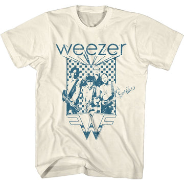 WEEZER BLUE CHECKERED BOX S T-Shirt in Natural
