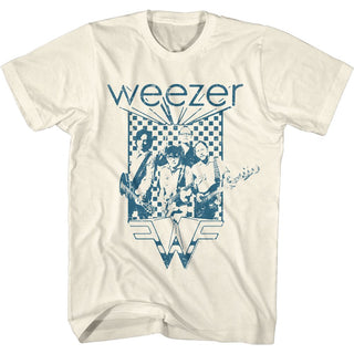 Weezer Blue Checkered Box Adult T-Shirts