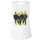 WEEZER 2001 LINEUP LADIES MUSCLE TANK S T-Shirt in White