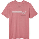 WEEZER STRIPED LOGO VINTAGE WASH S T-Shirt in Rouge