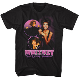WHITNEY HOUSTON WHITNEY IM EVERY WOMAN COLLAGE S T-Shirt in Black