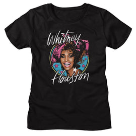 WHITNEY HOUSTON STARS LADIES S T-Shirt in Black