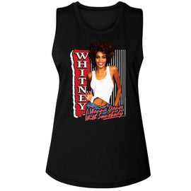 WHITNEY HOUSTON I WANNA DANCE LADIES MUSCLE TANK S T-Shirt in Black