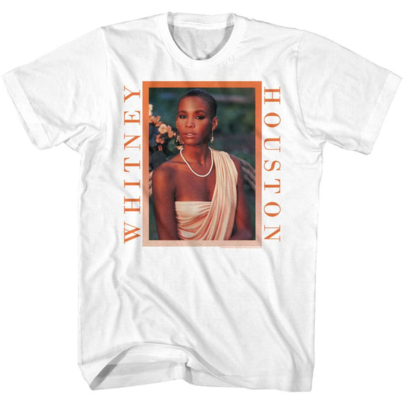 WHITNEY HOUSTON WHITNEY PEACHY BORDER S T-Shirt in White