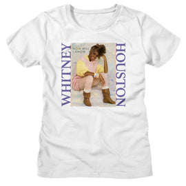 WHITNEY HOUSTON PASTEL HOW WILL I KNOW LADIES S T-Shirt in White