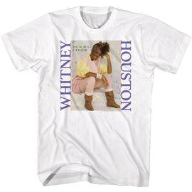 WHITNEY HOUSTON WHITNEY PASTEL HOW WILL I KNOW S T-Shirt in White