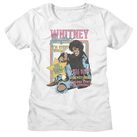 WHITNEY HOUSTON ONE NIGHT ONLY LADIES S T-Shirt in White